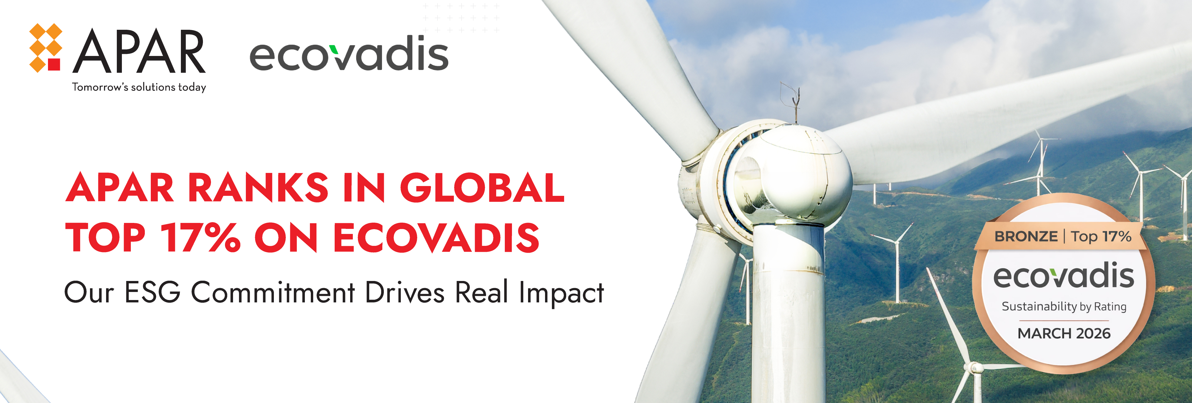APAR ranks in global top 17% on EcoVadis blog banner