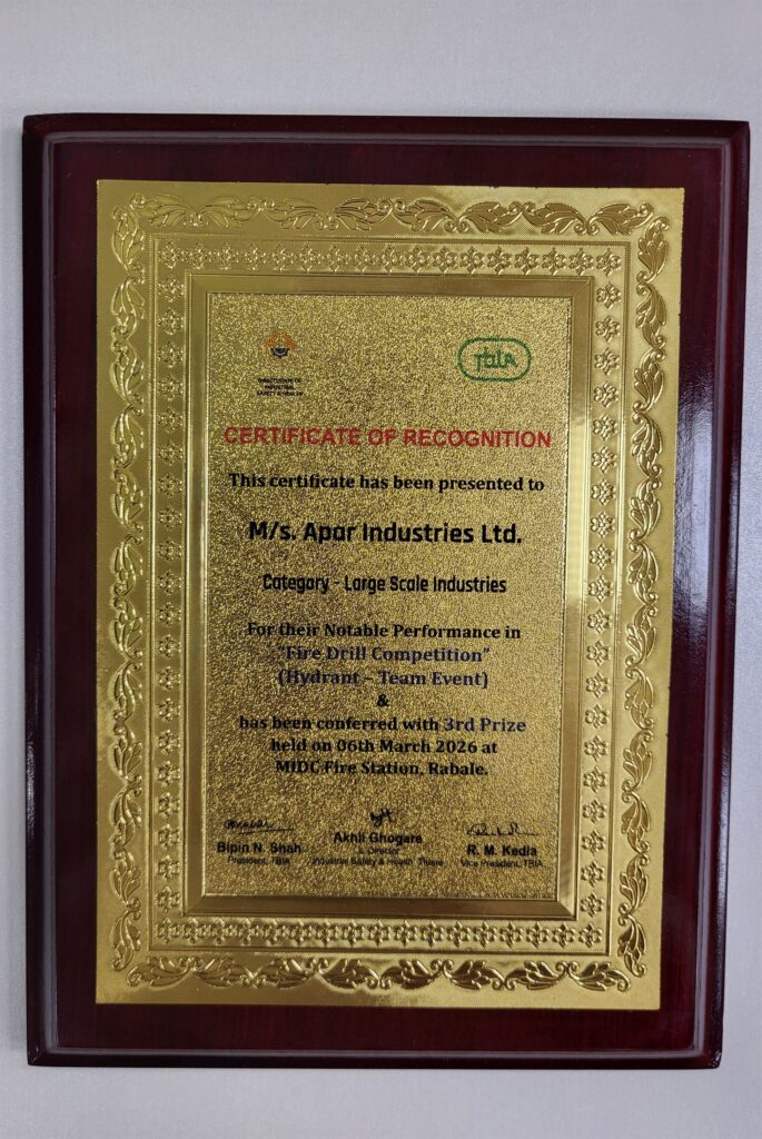 Safety Awards by the Directorate of Industrial Safety and Health (DISH) with Thane Belapur Industries Association (TBIA) and MIDC Fire Station, Rabale – March 2026