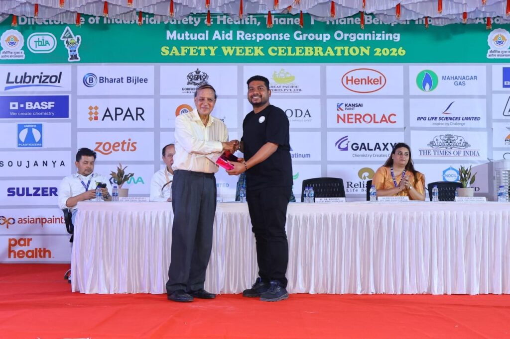Safety Awards by the Directorate of Industrial Safety and Health (DISH) with Thane Belapur Industries Association (TBIA) and MIDC Fire Station, Rabale – March 2026