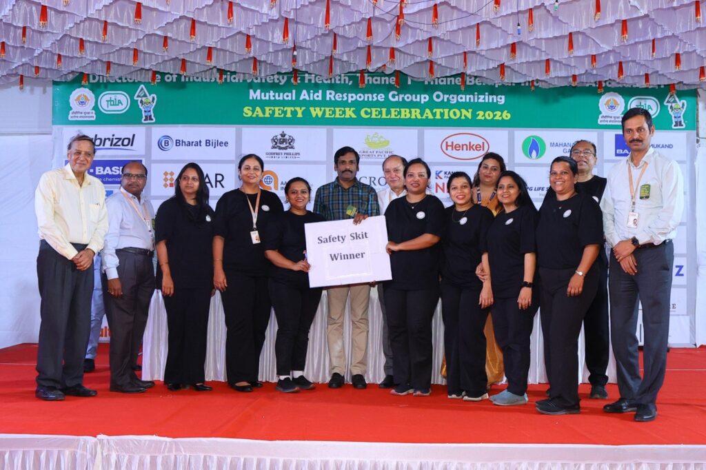 Safety Awards by the Directorate of Industrial Safety and Health (DISH) with Thane Belapur Industries Association (TBIA) and MIDC Fire Station, Rabale – March 2026