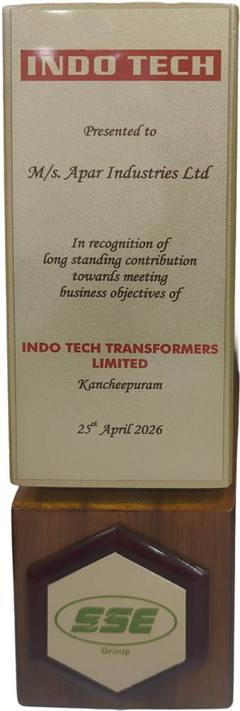 POWEROIL Transformer Oil award trophy from Indo Tech Transformers