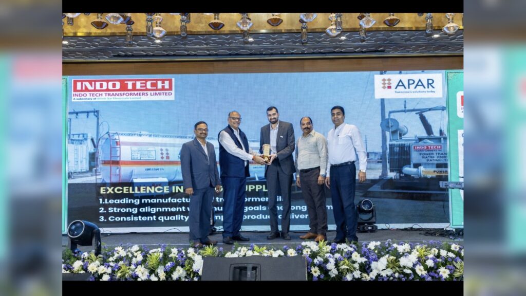 POWEROIL Transformer Oil award recognition by Indo Tech Transformers