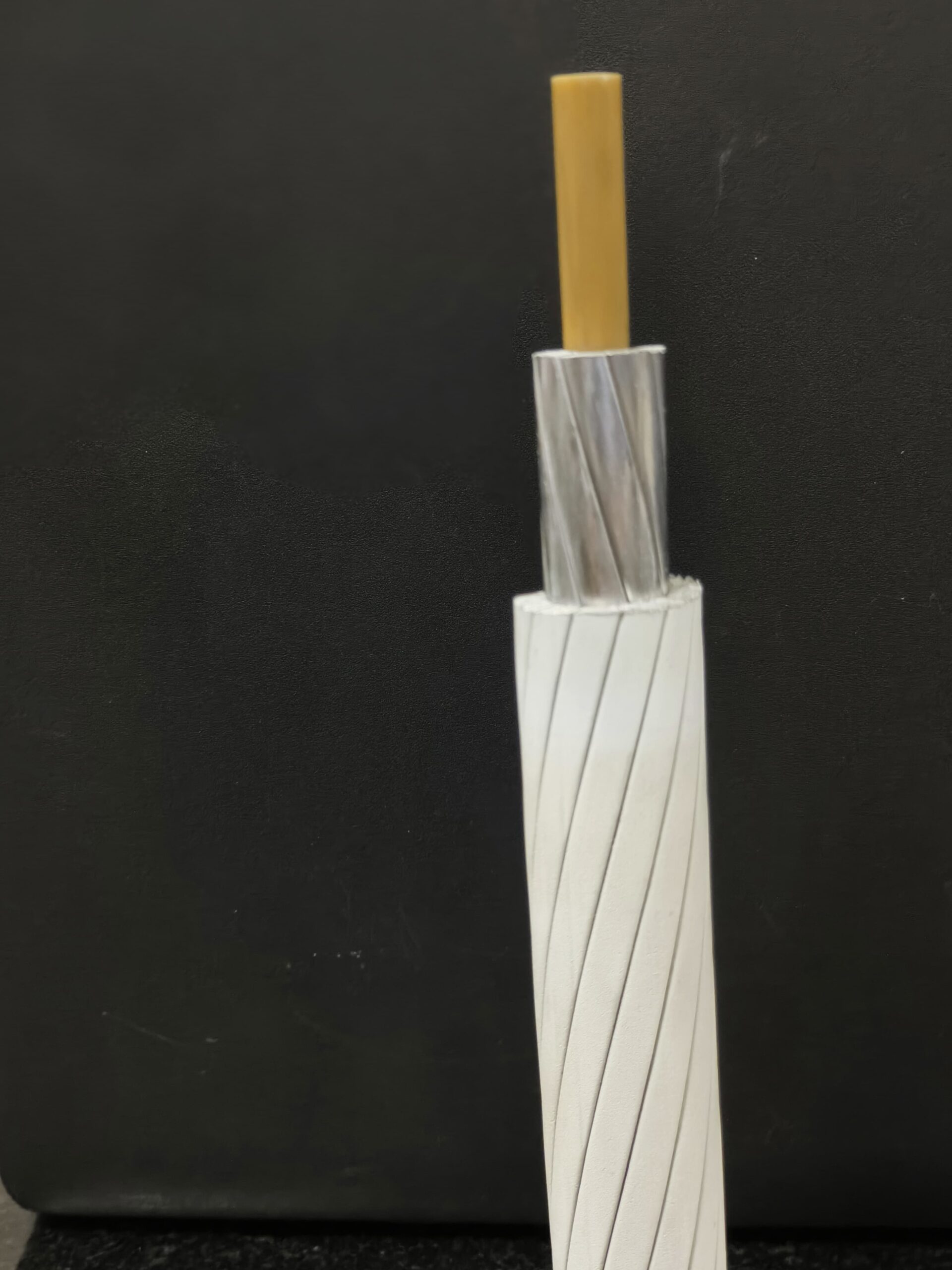 APAR-AssetCool conductor sample showing coated and uncoated sections