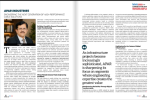 Mr. C.S. Shrotri, CEO, Cable Solutions, APAR Industries Limited, featured in Industry Outlook
